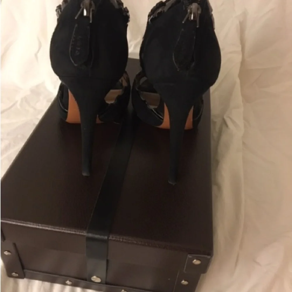 Azzedine Alaia black suede & patent leather heels size 38 - Picture 5 of 13